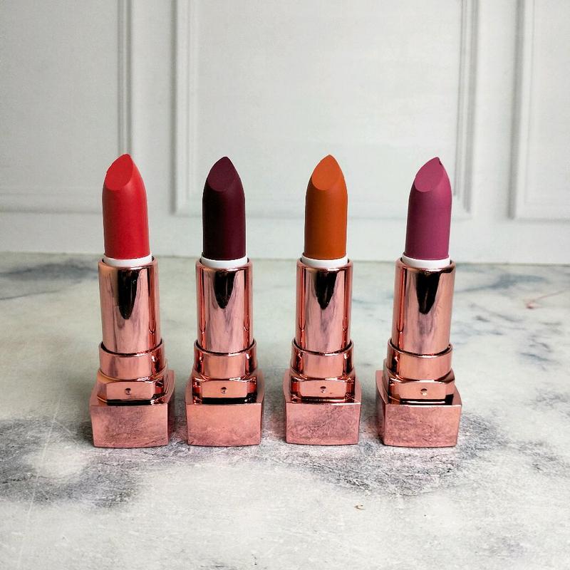 1 Set Bedak padat Foundation dan cair plus Lipstick putar matte tahan lama waterproof Lipstik Bibir 4