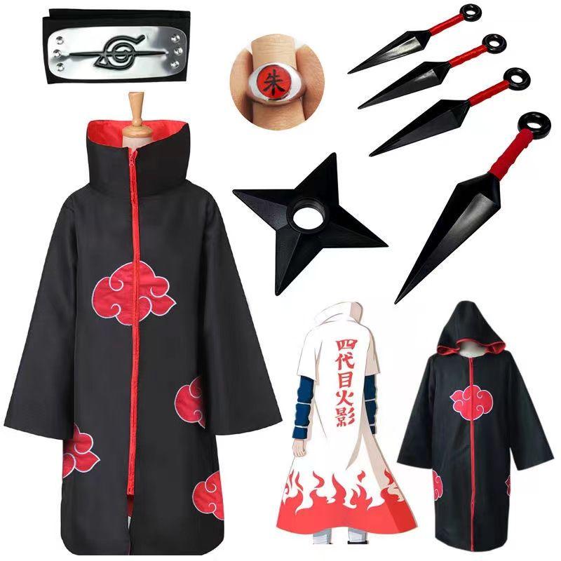 Áo choàng cosplay Naruto Itachi Uchiha Ninja Naruto Yondaime Hokage Akatsuki Cloak cosplay Payne trang phục 2