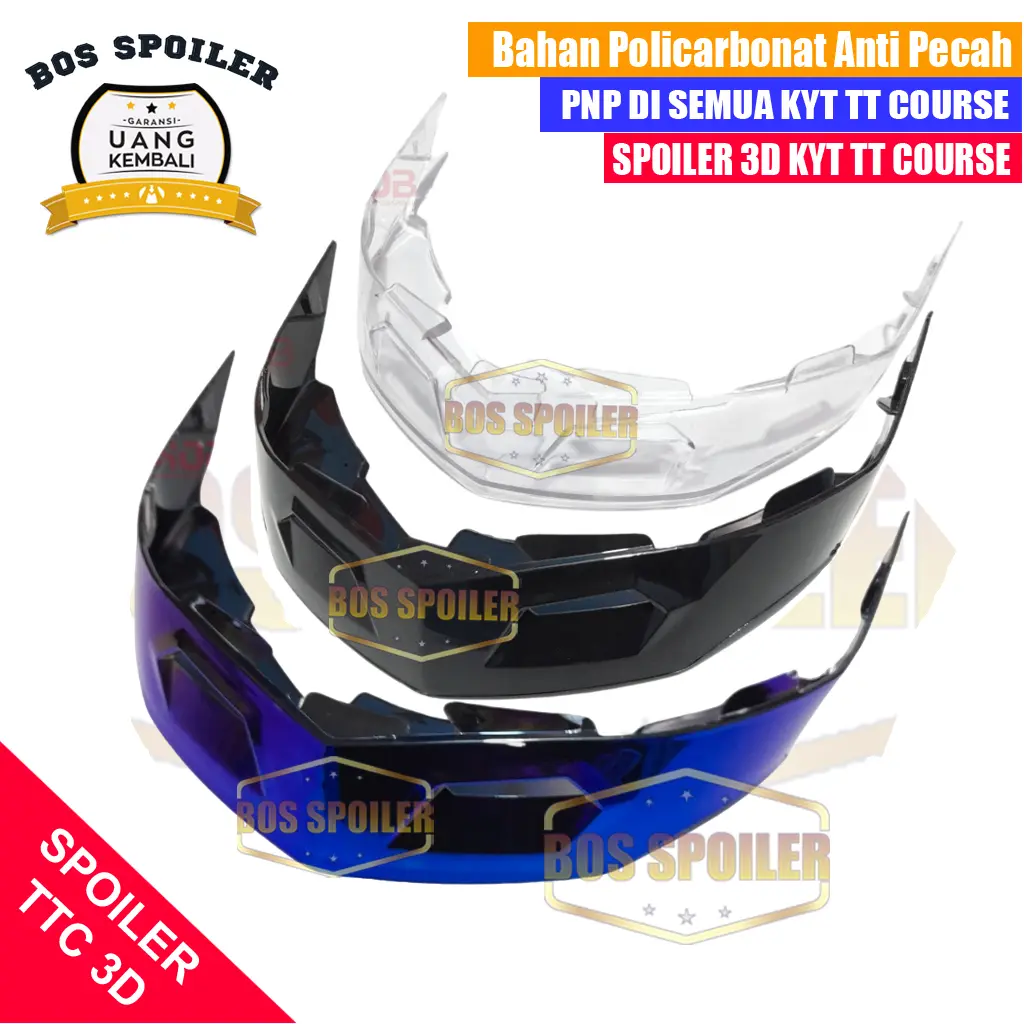 SPOILER 3D KYT TT COURSE NSR CLEAR DAN DARK SMOKE ORIGINAL Motorcycle