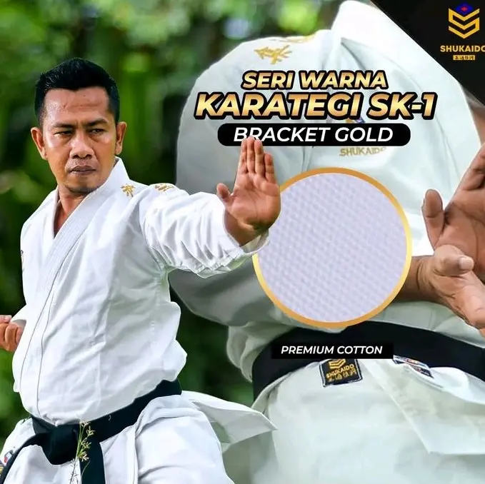 SHUKAIDO BAJU KATA BAHAN COTTON DAN POLIESTER UNTUK KARATE SPORT WKF 0