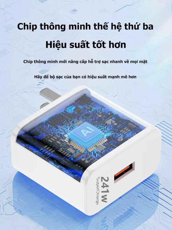   Bảo hành 1 năm  Sạc nhanh 241W 131W 240W 120W cho Huawei Xiaomi Samsung Oppo - Phụ Kiện Sạc Điện Thoại 