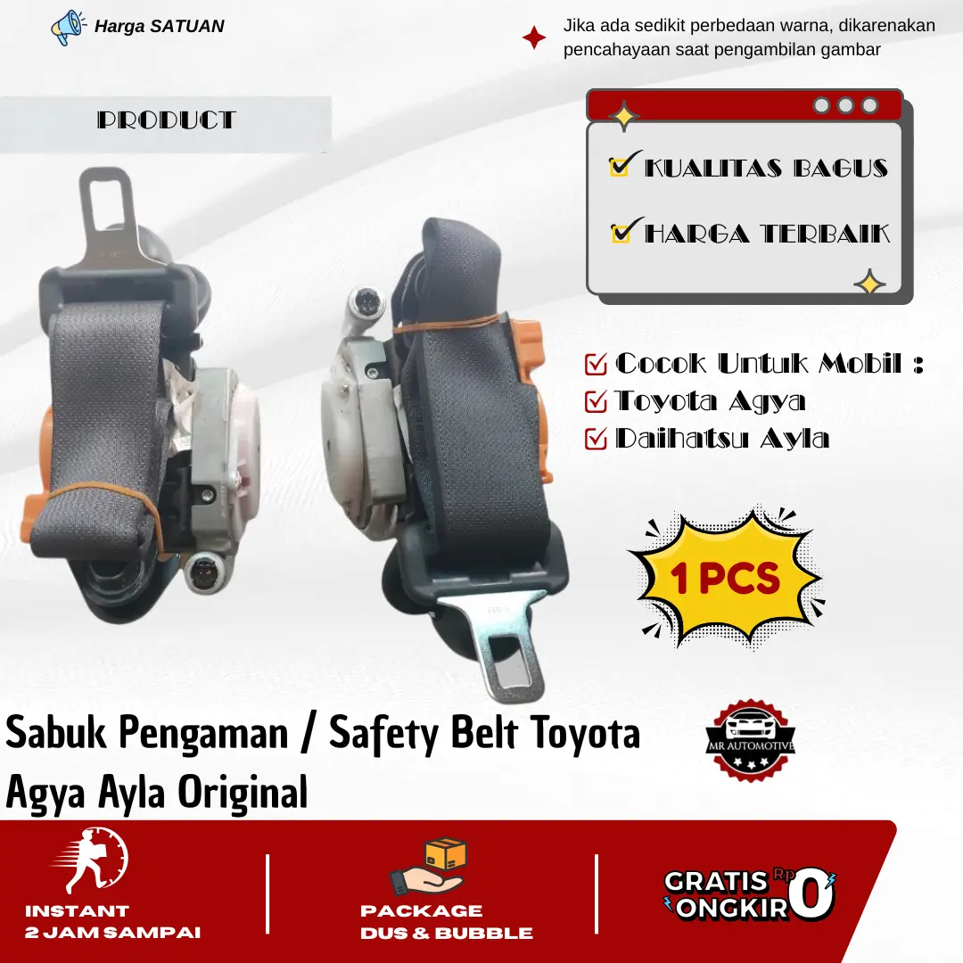 Safety Belt / Sabuk Pengaman Toyota Agya Ayla Original