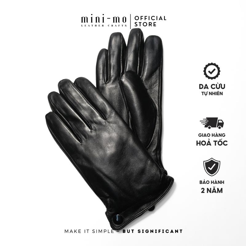 Găng Tay Da Cừu MINI-MO Nam Lót Lông Ấm Mềm Da Thật Bảo Hành 2 Năm – Găng Tay Mùa Đông