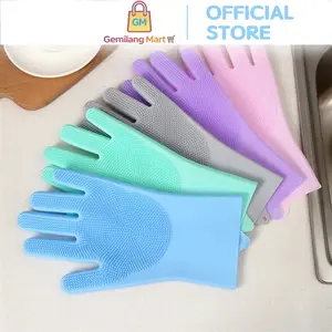 (Gemilang Mart)Sarung Tangan Rubber H1148 Sarung Tangan Sikat Mandi Untuk Hewan Peliharaan Dan Sarung Tangan Cuci Piring Pelindung Tangan Yang Praktis