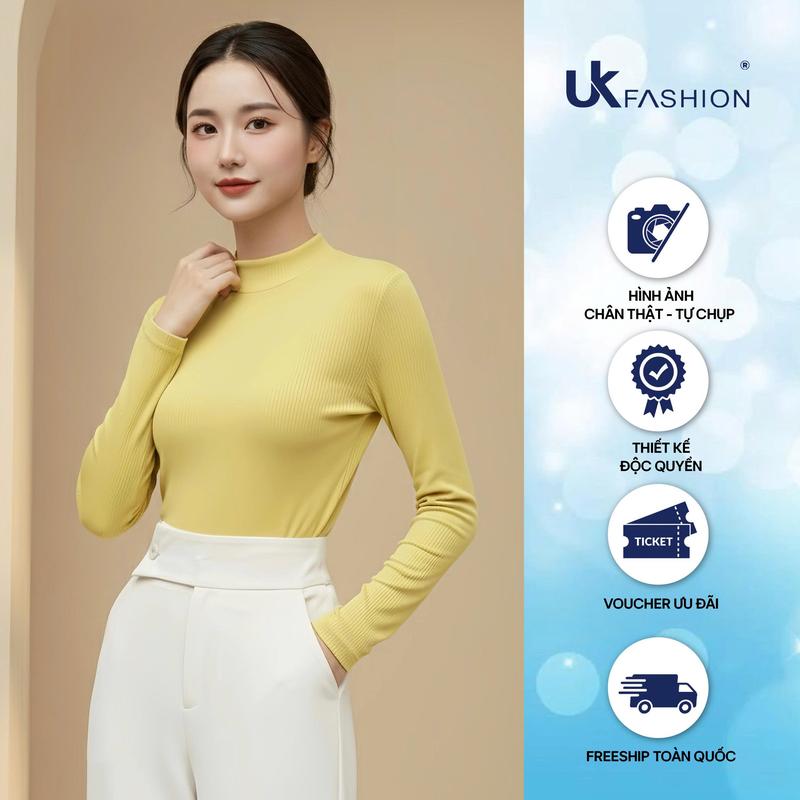  Áo Giữ Nhiệt Len Cổ Leo Thời Trang Công Sở UK Fashion Nhẹ Nhàng Giữ Ấm Tốt UKAL2510009 