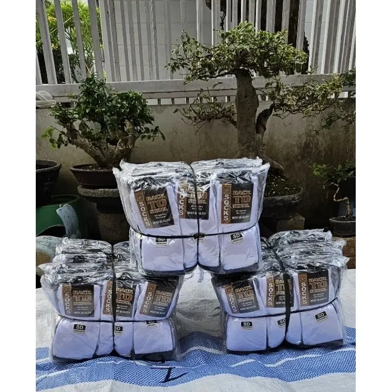 (GROSIR) KAOS,KAKI,SD,SMP,SMA,HITAM,PUTIH ISI 12PCS