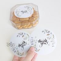 Gambar (SN18/SN19) stiker thank you hijau untuk toples paperbag kotak box (isi 32 stiker) - SN18 (D:7cm) dari i am CiLi Kota Tangerang 1 Tokopedia