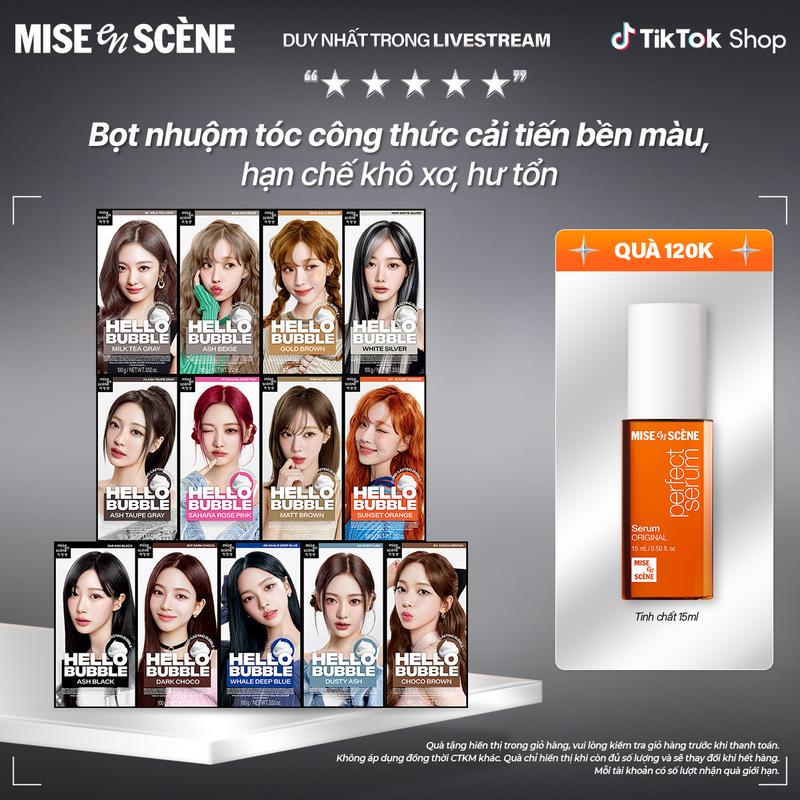 Seung Thảo Sản phẩm nhuộm tóc Mise en scene Hello Bubble aespa mới