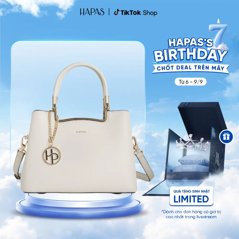 [DEAL LIVE] Túi Xách Nữ Cầm Tay Da Mịn Tag G Sz 24 HAPAS -TXT24332 Bag