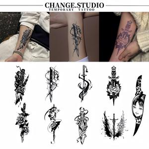 Hình Xăm Tạm Thời, Thiết Kế Kiếm Và Dao, Kéo Dài Trong 15 Ngày, Không Thấm Nước Và Chống Trơn Trượt, Miếng Dán Hình Xăm