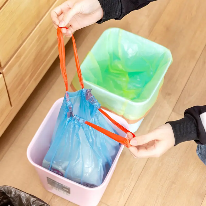 Túi Đựng Rác Dây Rút Tự Động, Dày Dặn, Dùng Trong Gia Đình Và Nhà Bếp, Dùng Một Lần, Túi Đựng Rác 3