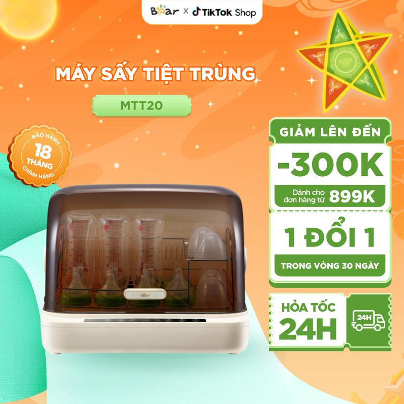 [Ưu Đãi Sốc] Máy Tiệt Trùng Bình Sữa 18L BEAR Sấy Khô Bình Sữa Tia UV Tiệt Trùng Ti Giả Chịu Nhiệt An Toàn Cho Bé SB-MTT20