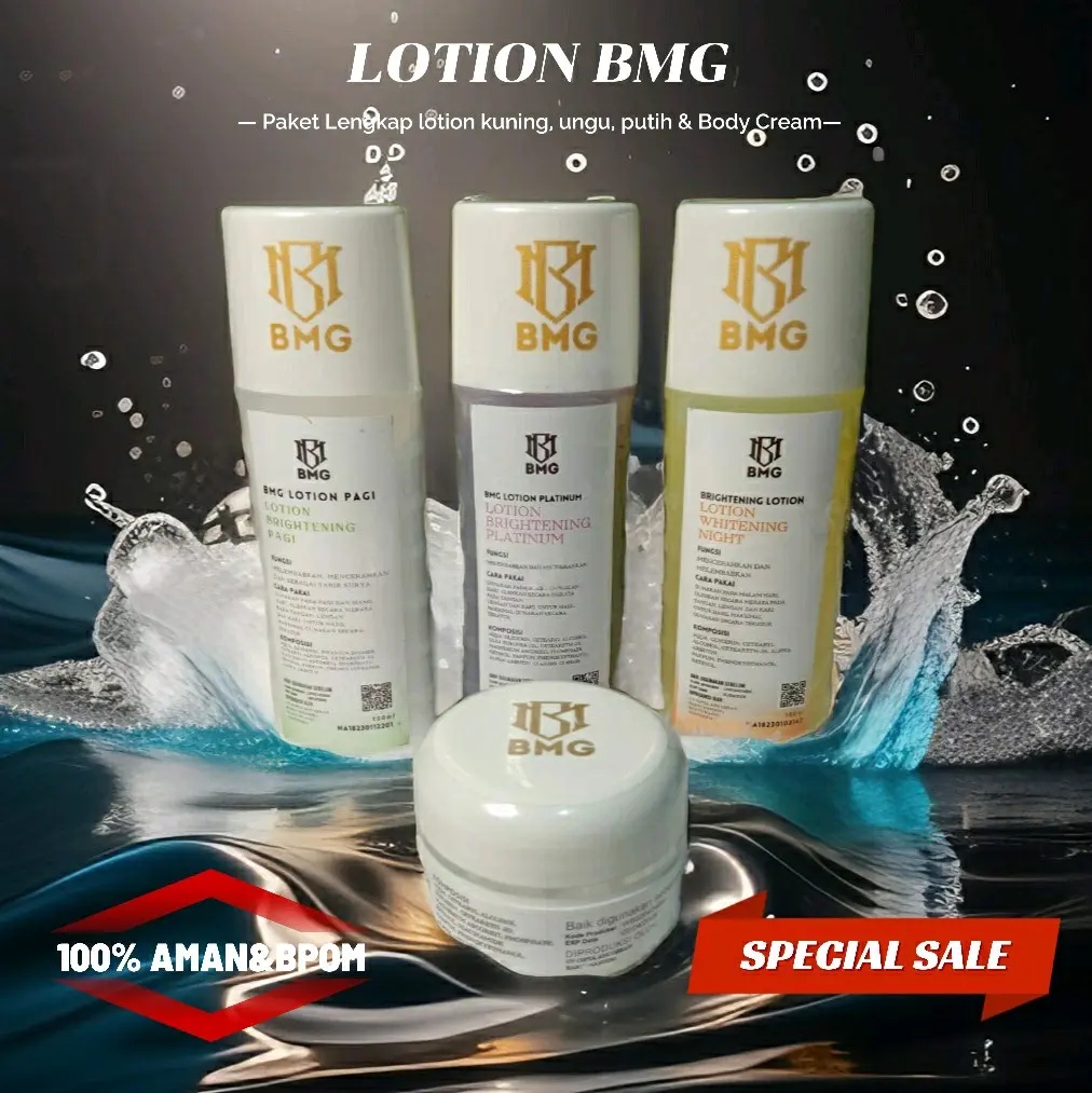 Paket Lengkap Body Lotion viral: 1 krim Malam dan 3 Lotion Pagi, Sore, Malam - Memutihkan dan Mencerahkan Kulit