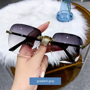 kacamta hitam wanita terbaru dan viral Semi Tanpa Bingkai Eyewear Sunglasses Kacamata