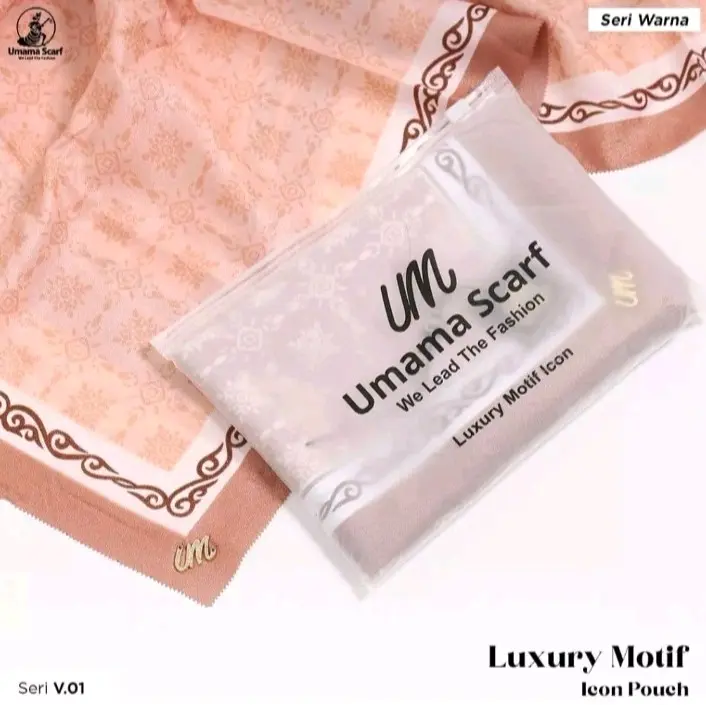 Hijab Segi Empat Umama Scarf Voal Motif Print 100% Original By Umama Scarf Cantik
