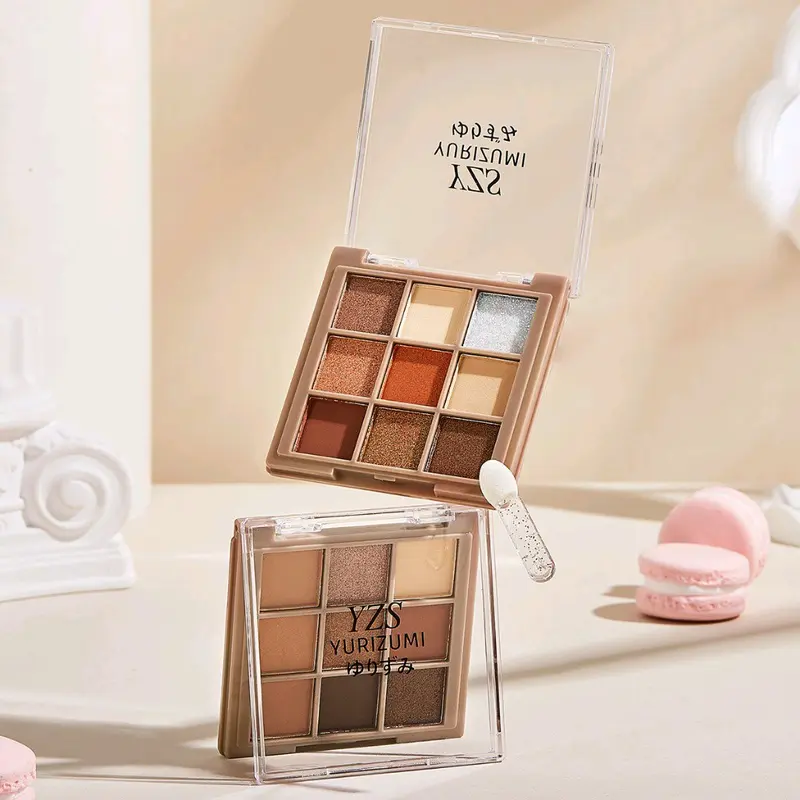 YZS Eyeshadow Pallete 9 Warna Eyeshadow Shimmer Perona Mata Matte Tahan Air 4