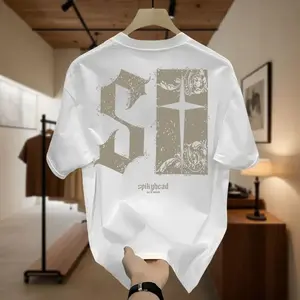 Kaos, Gaya Inggris Spesial, Pria Lengan PendekTrendi, Longgar, Ukuran Besar, Kemeja PasanganUkuran Besar, Unisex