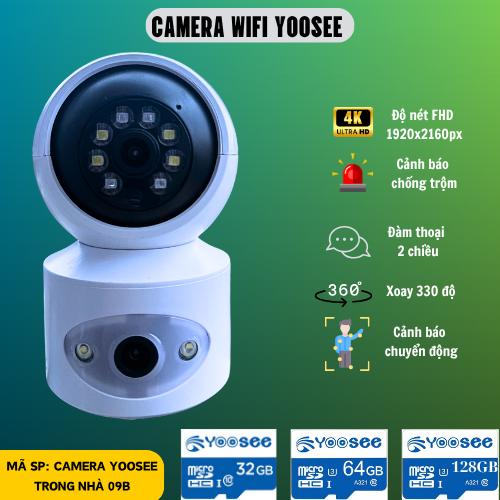 Camera Yoosee Wifi trong nhà nhỏ gọn 2 Mắt Xem 2 Màn Hình Cùng Lúc Xoay 360 Độ Xem Đêm Có Màu Hỗ Trợ Đàm Thoại 2 Chiều