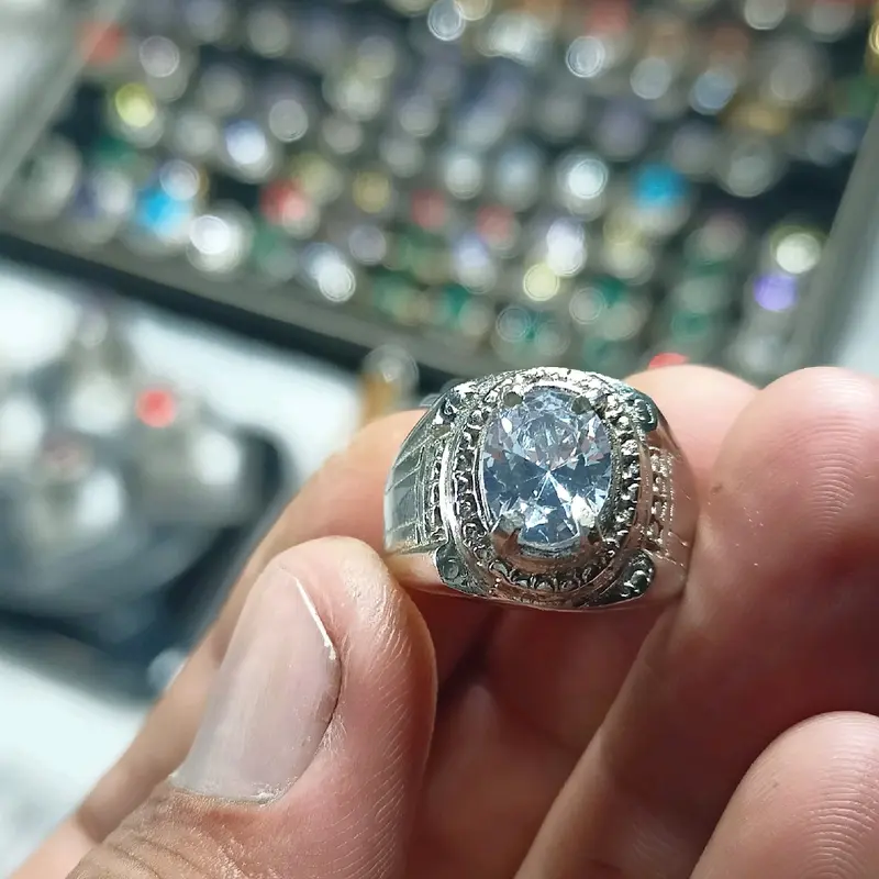 Cincin American Diamond, Cincin permata, Cincin Alpaka 4