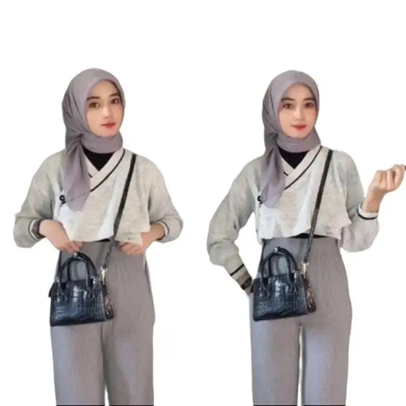 KIYOWO TWIST CROP KOREAN KNIT TEBAL PREMIUM Baju Fit Kancing Panjang Knitwear Soft Top Wanita Atasan Outer Cardigan Oversize Basic Kardigan