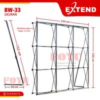 Gambar Extend BW-33 BW-36 BW-44 BW-48 Stand Display Banner Poster Event Jumbo Standard Size Backwall 230x230 230x460 305x305 305x605 cm Backdrop Indoor Spanduk Baliho Outdoor Portable - BW-33 + 18 pengunci rangka dari Foyu Photo Kota Administrasi Jakarta Selatan 3 Tokopedia