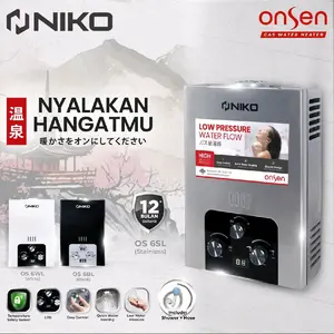 Niko Water Heater Gas 6 Liter LED Display ONSEN OGW 6BL B/W/G/SL