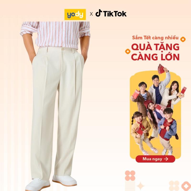 Quần Âu Nam YODY Ống Rộng Cạp Chun Daily Pant Trẻ Trung Thoải Mái Mỗi Ngày MCTR25A118