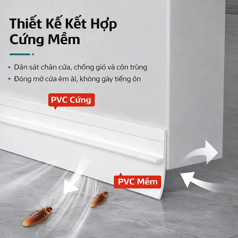 Thanh Chặn Khe Cửa 100cm Cách Âm Giữ Nhiệt Trong Phòng Miếng Chặn Cửa Dán Chân Chống Côn Trùng Bụi Bẩn Chống Gió Lùa