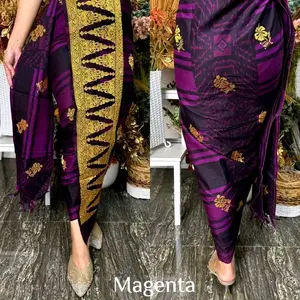 Redy Kamen lembaran  jumputan tumpal set selendang