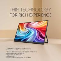 Gambar Monitor Acer Portable PM161Q IPS 1080p FHD Speaker Mini-HDMI | PM161QT Touch Screen 15.6" IPS 1080p FHD Speaker Mini-HDMI USB-C - PM161Q  dari Pazcom Kota Administrasi Jakarta Pusat 2 Tokopedia
