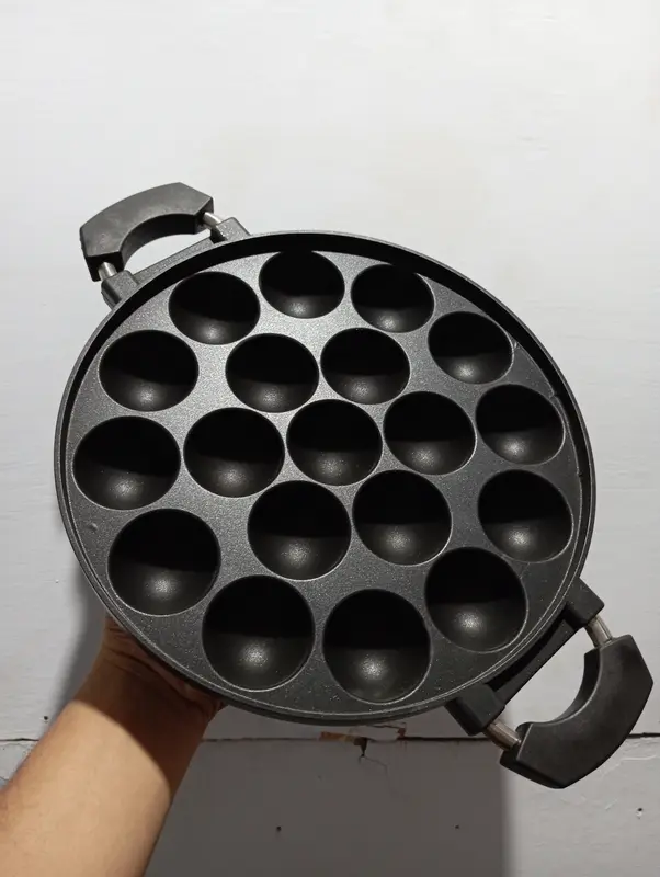 CETAKAN 19 CEKUNG HAPPY CALL / CETAKAN TAKOYAKI / CETAKAN TELUR  Aluminium Kaca Teflon Masak Peralatan Kitchenware Loyang alat 0