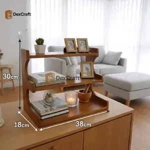 Kayukreasiku Rak Kayu Serbaguna Tingkat 3 untuk Dapur & Ruang Makan Minimalis Modern