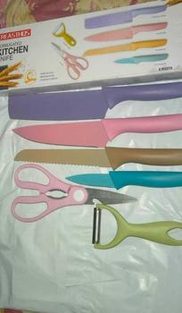 Product Review of 6 In 1 in BOX Stainless Steel Knife Set Scissors Kitchen Knife Knives Set Gunting Pisau Dapur Pisau Viral Pisau Cantik from m**e 1