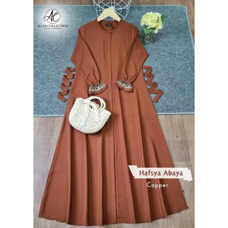Hafsya Dress by Allia Collection | resleting depan Gamis Zipper Mewah 2