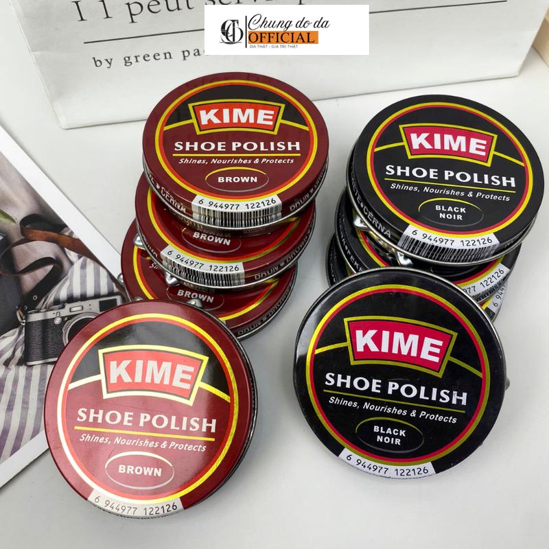 Xi đánh giày KIME chính hãng dạng sáp đủ combo 2 màu nâu đen combo xi bảo vệ da giày da cao cấp