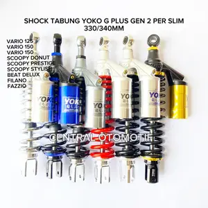YOKO SHOCK TABUNG 330/340 GEN 2 SLIM BELAKANG METIK VARIO 125/150/160,SCOOPY DONUT/PRESTIGE/STAYLISH,FAZIO,FILANO,GENIO,DELUX KUALITAS SANGAT BAGUS