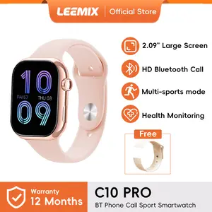 Leemix Smartwatch C10 Pro dengan Layar 2.09" NFC Hi-Fi Sound Bluetooth Call Android IOS Jam Running Strava