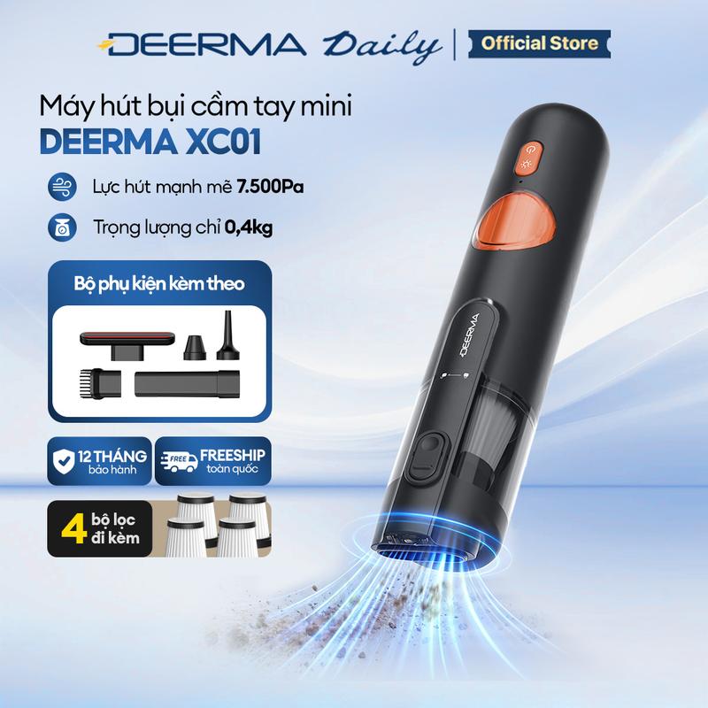 Máy hút bụi cầm tay không dây mini Deerma XC01 lực hút mạnh mẽ 7.500Pa, công…