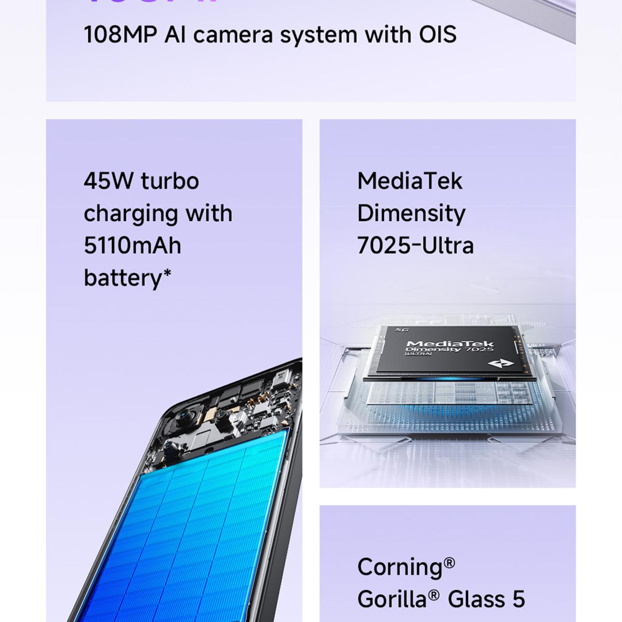 Xiaomi Redmi Note 14 5G | 108MP AI camera system with OIS | MediaTek Dimensity 7025-Ultra | Corning Gorilla Glass 5 | IP64 dust and water-resistant [Official Store]