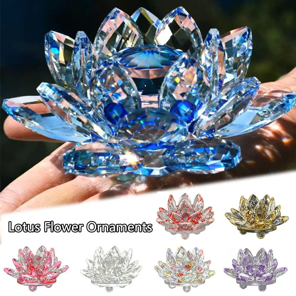 High Quality 60-140mm Lotus Flower Figurine Lotus Flower Decor Paperweight Table Ornaments Lotus Flower Ornament Multi-Color Lotus Flower Craft Souvenir Gifts