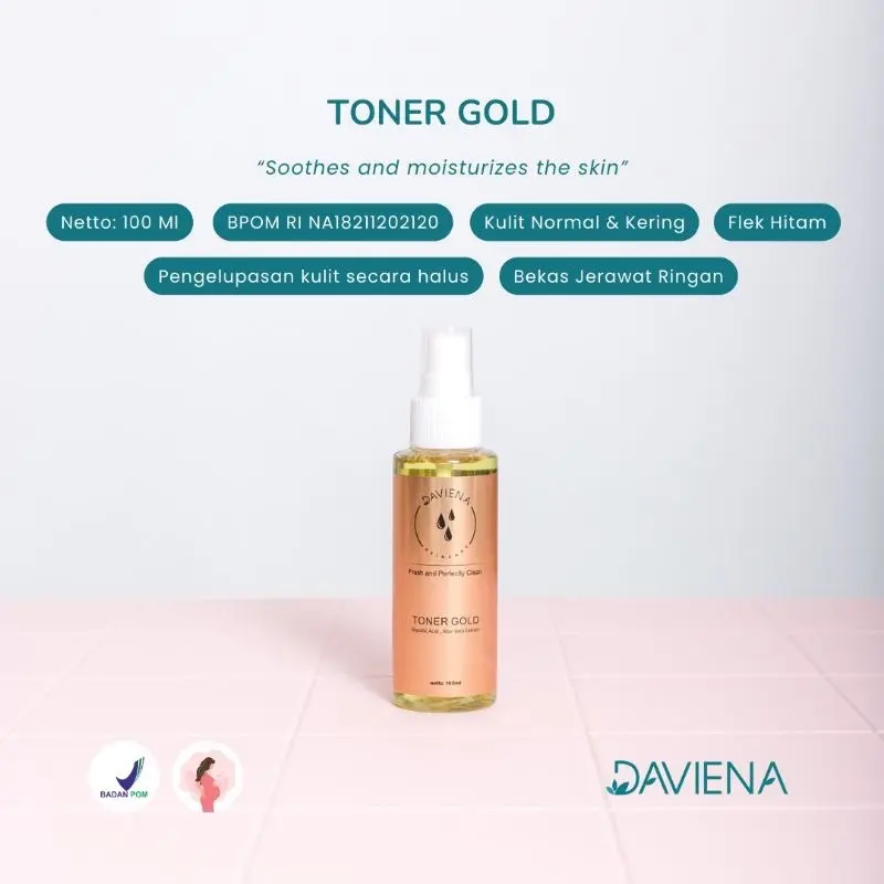 TONER GOLD SERIES DAVIENA SKINCARE | davienapusatindonesia | asisten cantik