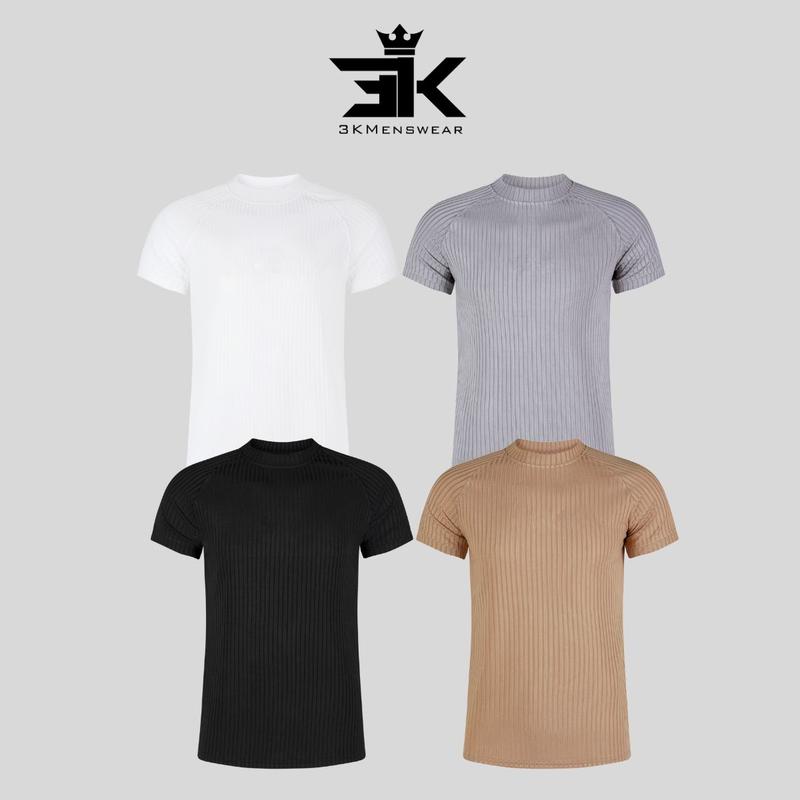 Áo thun nam trơn, tăm đũa 3KMENSWEAR co giãn 4 chiều thoáng mát thấm hút mồ hôi