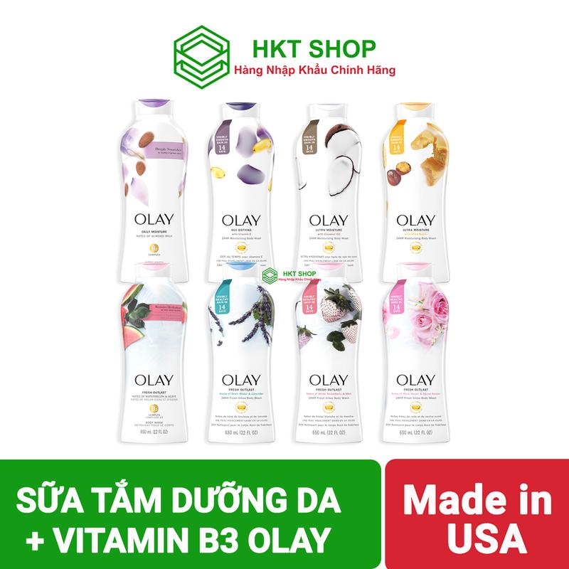 [USA] Sữa tắm Dưỡng da +Vitamin B3, dưỡng da tươi mát Olay Mỹ - HKT Shop