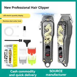 【2025 NEW】Alat Cukur Rambut Elektrik Hair Clipper Alat Potong Rambut Cliper Rambut Naga Emas Cordless Professional pemotong rambut Original Gunting Rambut Naga Emas Hitam Baru