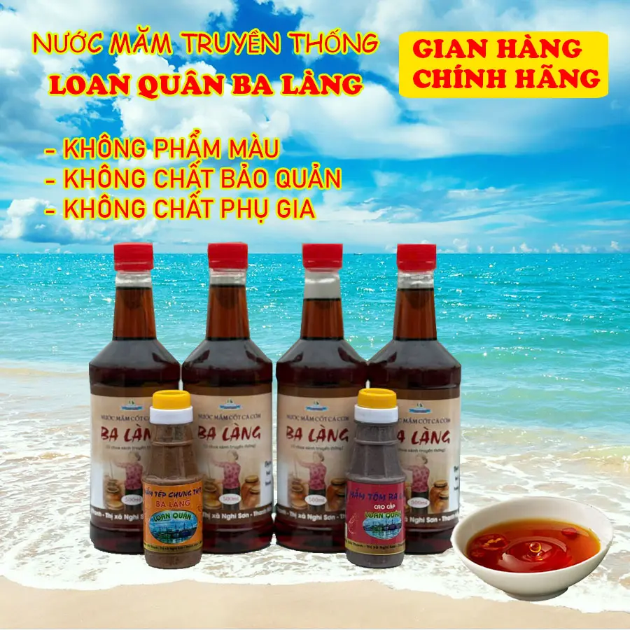 Combo 4 chai 500ml nước mắm cốt cá cơm 45 độ đạm . Tặng kèm mắm tôm và mắm tép