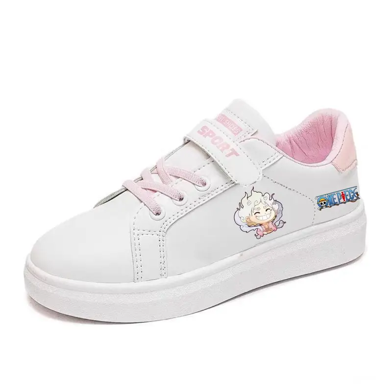 Sepatu Anak Perempuan Luffy One Piece Motif Terbaru - Putih, Pink, Biru - TK/SD 2025 Fashion 1