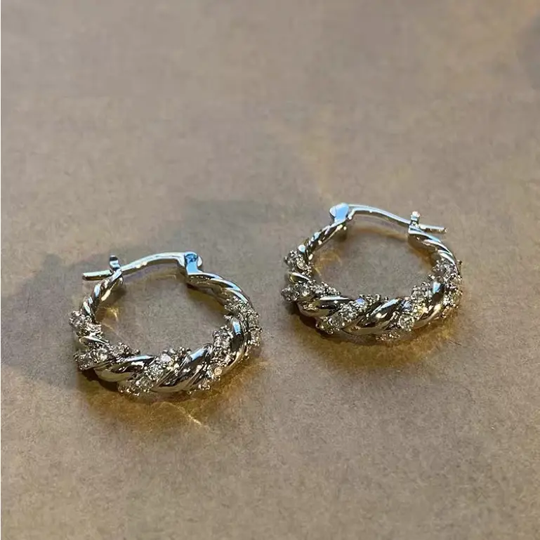 Bông Tai Kim Cương Lấp Lánh, Đóng Gói Cao Cấp, Giá Cả Phải Chăng, Sang Trọng, Độc Đáo, Cá Tính, Dành Cho Nữ, Phong Cách Mới, A280