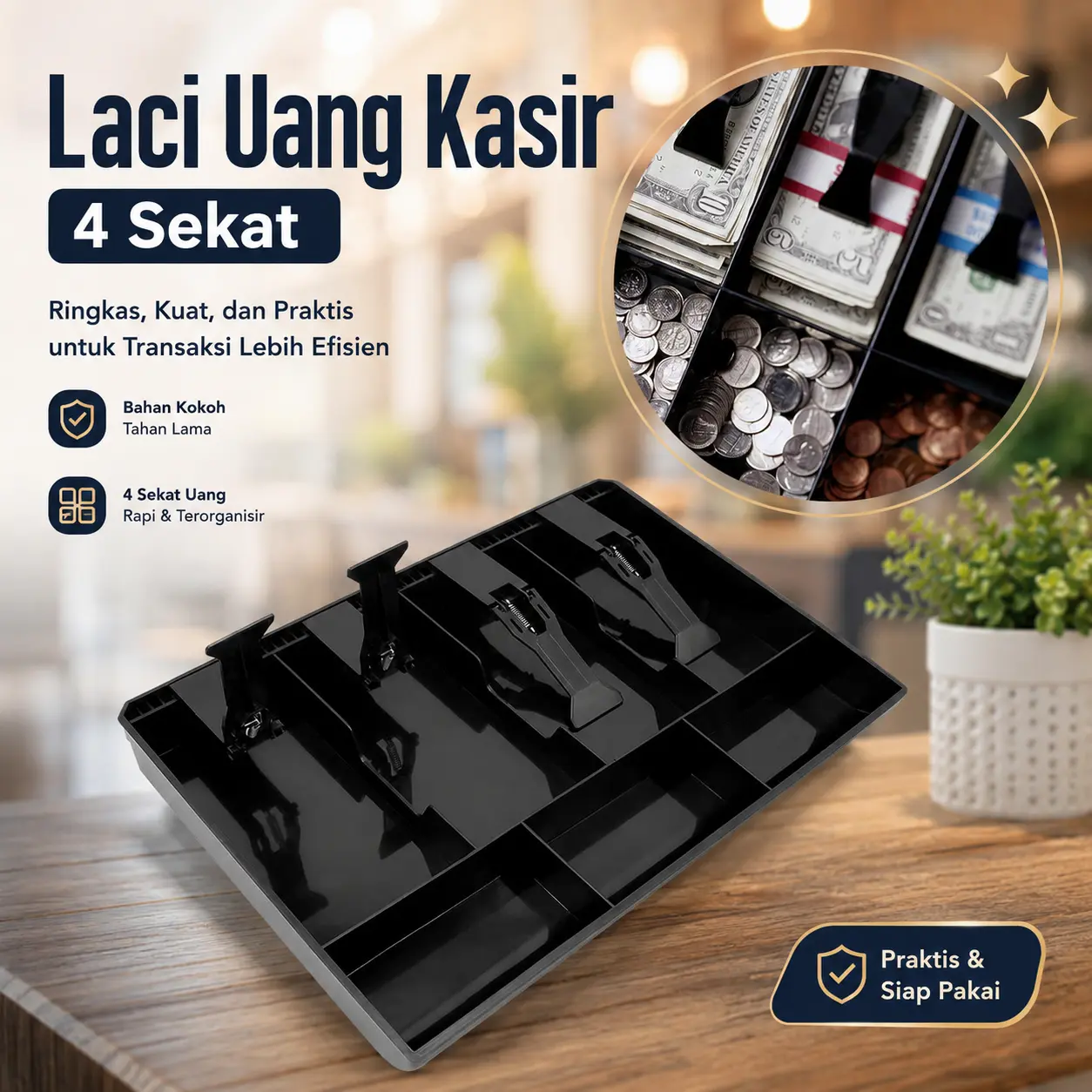 Mutiara Mall - Laci Uang Kasir | Cash Drawer Tray | Tempat Koin Kasir