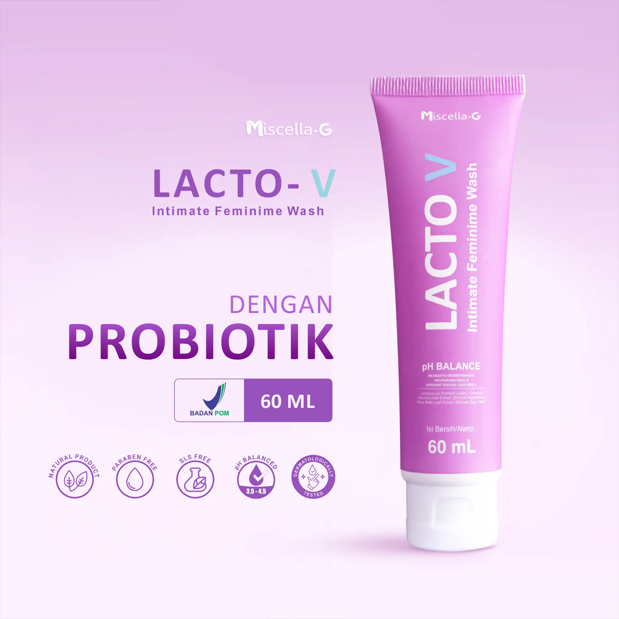Lacto-V Wash Probiotic - Perawatan Kewanitaan - Bantu Atasi Gatal Iritasi & Bau - BPOM