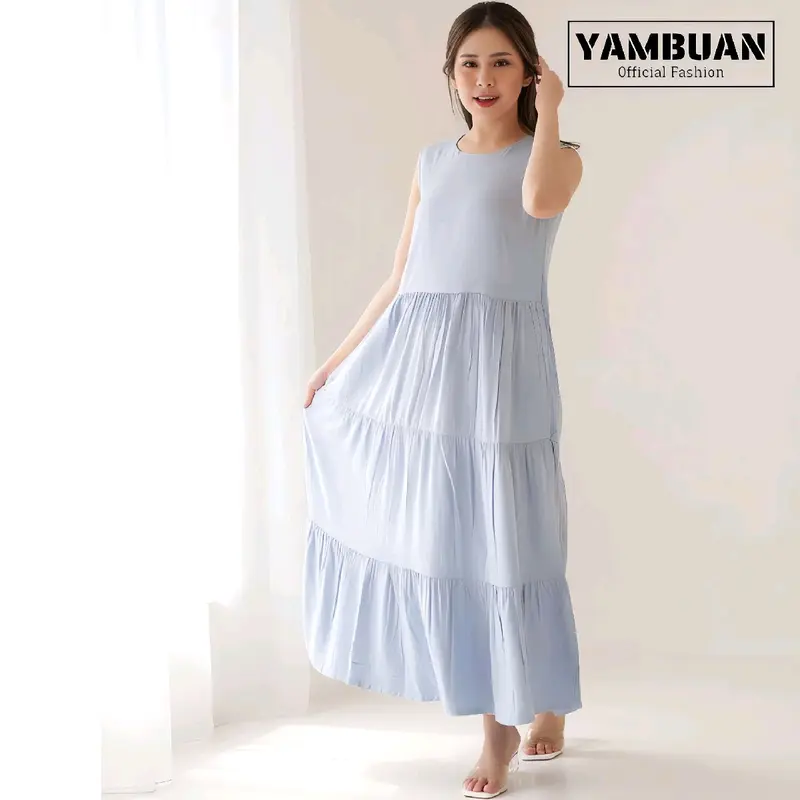 Dress Singlet Jumbo Model Rempel / Iner Gamis Rayon Polos Tanpa Lengan Fit Kain 3